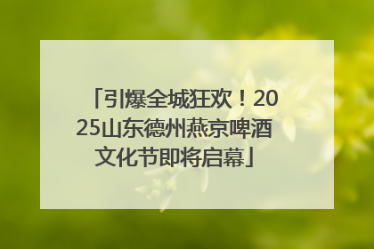 引爆全城狂欢！2025山东德州燕京啤酒文化节即将启幕