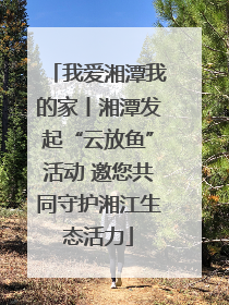 我爱湘潭我的家丨湘潭发起“云放鱼”活动 邀您共同守护湘江生态活力