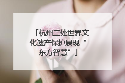 杭州三处世界文化遗产保护展现“东方智慧”