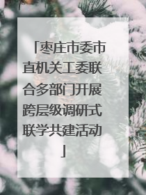 枣庄市委市直机关工委联合多部门开展跨层级调研式联学共建活动