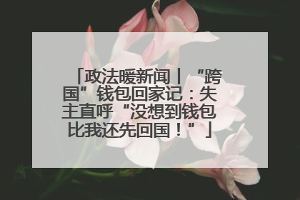 政法暖新闻丨“跨国”钱包回家记：失主直呼“没想到钱包比我还先回国！”