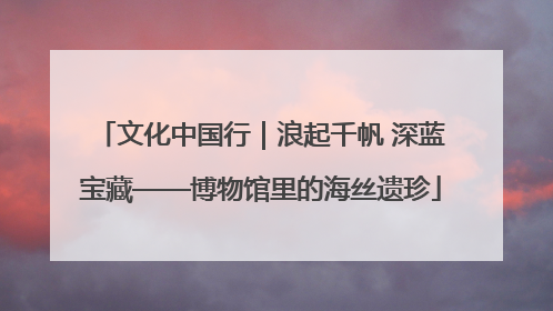 文化中国行｜浪起千帆 深蓝宝藏——博物馆里的海丝遗珍