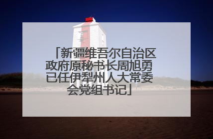 新疆维吾尔自治区政府原秘书长周旭勇已任伊犁州人大常委会党组书记