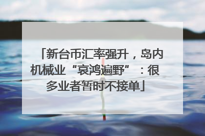 新台币汇率强升，岛内机械业“哀鸿遍野”：很多业者暂时不接单