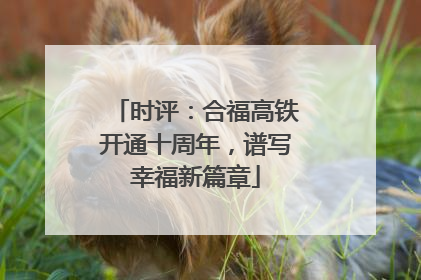 时评：合福高铁开通十周年，谱写幸福新篇章