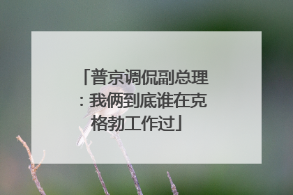 普京调侃副总理：我俩到底谁在克格勃工作过