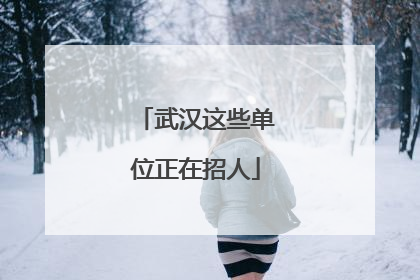 武汉这些单位正在招人