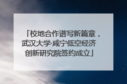 校地合作谱写新篇章，武汉大学·咸宁低空经济创新研究院签约成立