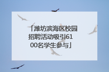 潍坊滨海区校园招聘活动吸引6100名学生参与