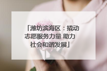 潍坊滨海区：撬动志愿服务力量 助力社会和谐发展