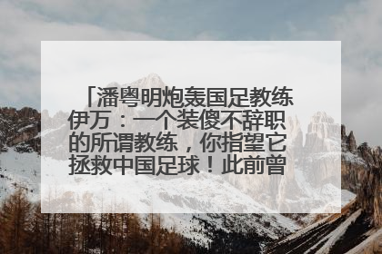 潘粤明炮轰国足教练伊万：一个装傻不辞职的所谓教练，你指望它拯救中国足球！此前曾多次发文评价国足