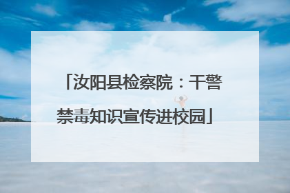 汝阳县检察院：干警禁毒知识宣传进校园