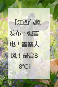 江西气象发布：强雷电！雷暴大风！最高38℃