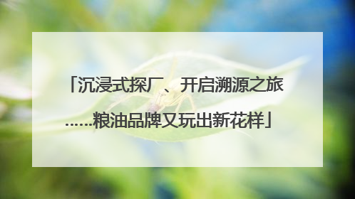沉浸式探厂、开启溯源之旅……粮油品牌又玩出新花样