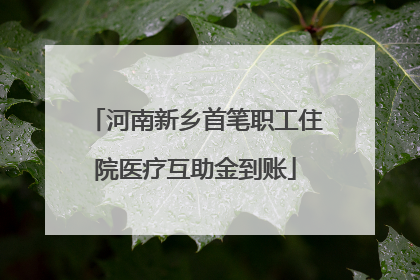 河南新乡首笔职工住院医疗互助金到账
