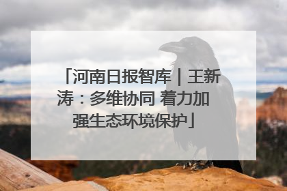 河南日报智库｜王新涛：多维协同 着力加强生态环境保护