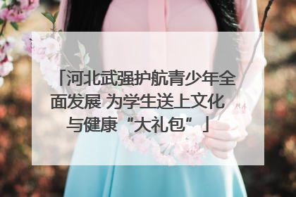 河北武强护航青少年全面发展 为学生送上文化与健康“大礼包”