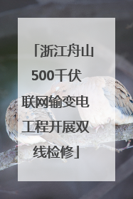 浙江舟山500千伏联网输变电工程开展双线检修