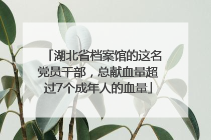 湖北省档案馆的这名党员干部，总献血量超过7个成年人的血量