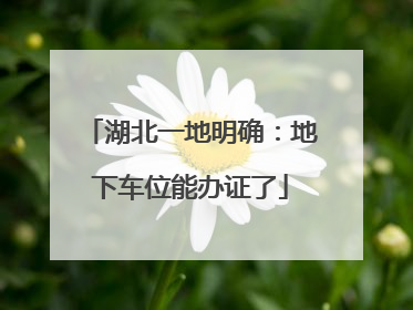 湖北一地明确：地下车位能办证了
