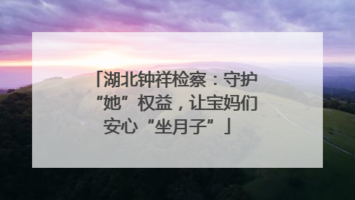 湖北钟祥检察：守护“她”权益，让宝妈们安心“坐月子”