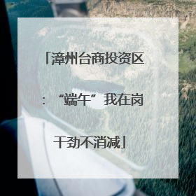 漳州台商投资区：“端午”我在岗 干劲不消减