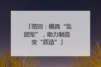 莆田：模具“集团军”，助力制造变“质造”