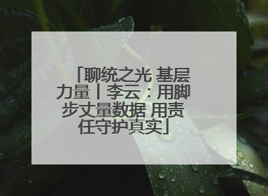 聊统之光 基层力量丨李云：用脚步丈量数据 用责任守护真实