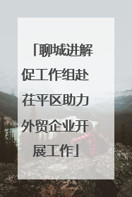 聊城进解促工作组赴茌平区助力外贸企业开展工作