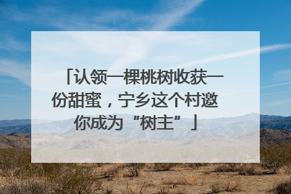 认领一棵桃树收获一份甜蜜，宁乡这个村邀你成为“树主”