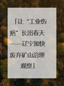 让“工业伤疤”长出春天——辽宁加快废弃矿山治理观察
