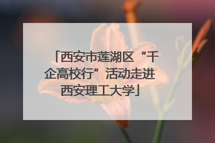 西安市莲湖区“千企高校行”活动走进西安理工大学