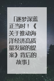 逐梦深蓝正当时！《关于推动海洋经济高质量发展的提案》背后的故事