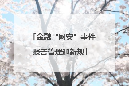 金融“网安”事件报告管理迎新规