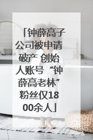 钟薛高子公司被申请破产 创始人账号“钟薛高老林”粉丝仅1800余人