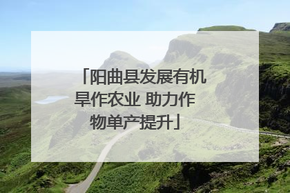 阳曲县发展有机旱作农业 助力作物单产提升