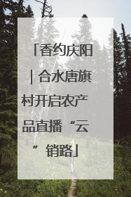 香约庆阳｜合水唐旗村开启农产品直播“云”销路
