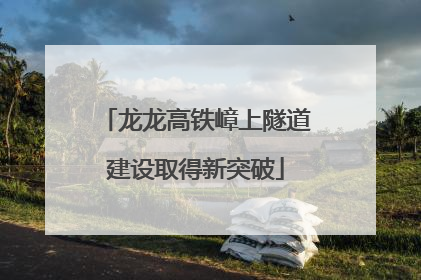 龙龙高铁嶂上隧道建设取得新突破