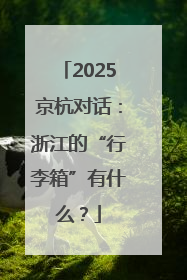 2025京杭对话：浙江的“行李箱”有什么？