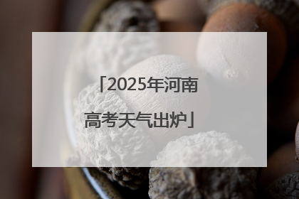 2025年河南高考天气出炉